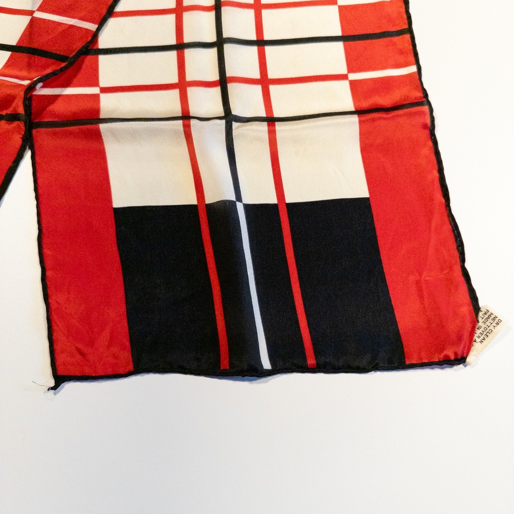 Silk Scarf Lot 4 Pieces Square Rectangular Stripe Plaid Animal Vera Isa Ginnie - Picture 13 of 16